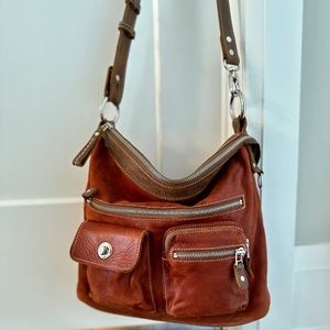 Roots Brown Leather Crossbody